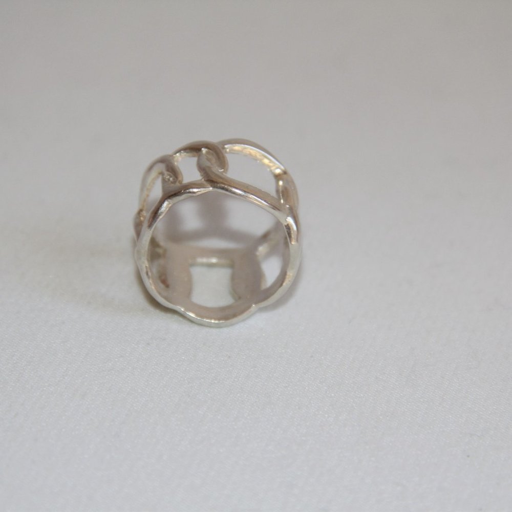 Sterling Silver Interlocking Circle Band Ring - image 2